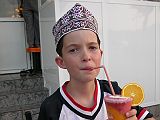 Muscat 03 Mutrah 08 Drinking Cocktail Juice Because the Middle East is largely alcohol-free, other beverages are highly evolved, especially the fruit cocktail. We had a cocktail containing five different fruit juices at Fastfood �n� Juice Centre just to the left of the entrance to the Mutrah Souq.